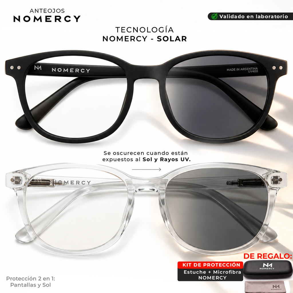 Anteojos NOMERCY™ - Tecnología Fotocromatica (Pantallas y Sol)